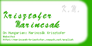 krisztofer marincsak business card